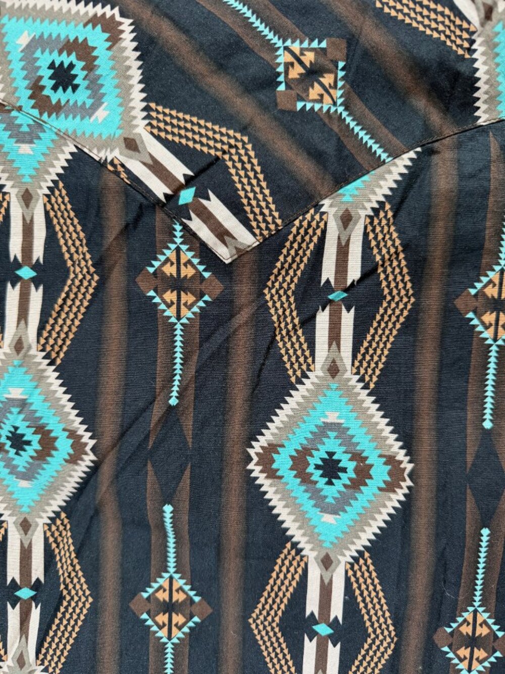 Rock & Roll Denim Aztec Western Pearl Snap Shirt XL Modern Fit Southwest Black - Picture 14 of 14